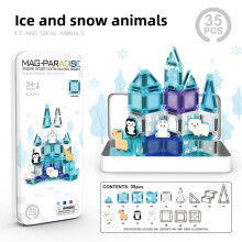 (Ice Animals)Jouet Bloc Magnétique Portable avec Construction Abs pour Amélioration des Compétences Motrices