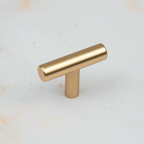 (48mm Pull) Gold Brass T Bar Cabinet Handles 2