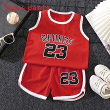 (Red, 150cm) Boys Girls Toddler Sportswear Summer Set With Soft Material Sleeveless And Design