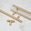 (320mm Handle) Gold Brass T Bar Cabinet Handles 10