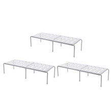 3X Kitchen Expandable Counter Shelf Organizer Racks Bathroom Under Sink Pantry Desktop Storage Organizer Holders White