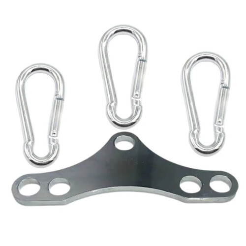 Fitness Cable Machine Pull Down Bar with Double to Single Adaptor Plate Spreader Bar Strength Training Equipment Silver