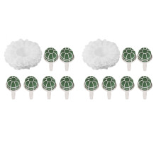 12 Wedding Bridal Bouquet Holder Handles with 12 White Lace Collar Flower Holders