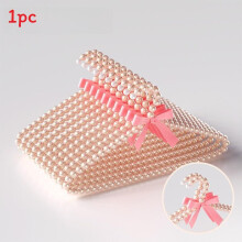 (Pink A)Little Doraemon Plastic Hanger With Pearl Bow For Clothes Storage And Home Use