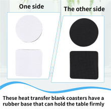 24 StüCke Sublimation Leerer Untersetzer Blanker Untersetzer Gummiuntersetzer für Sublimationstransfer Thermodruck Bild Handwerk