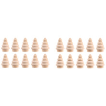 Blank DIY Wooden Christmas Tree Peg Dolls Party Cake Toppers Pack of 20