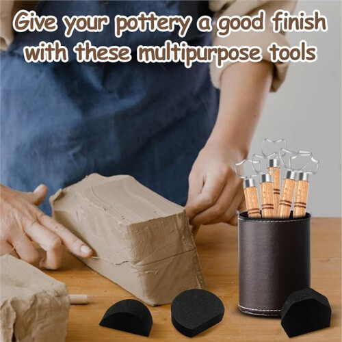 Pottery Mug Handle Tool Set with 12PCS Carving Tools for Clay Crafting Extruder Tool 2