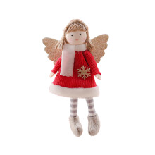 (red) Christmas Angel Hanging Doll, Scarf Figurine, Holiday Decor