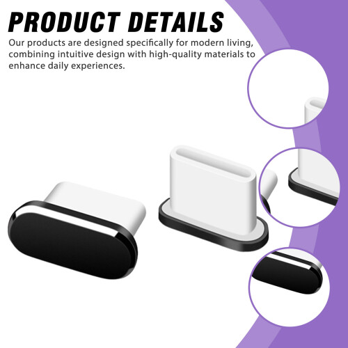 (Black) Honor USB-C Dust Plug, Universal Phone Protector