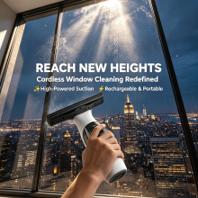 Rechargeable Window Vacuum Cleaner, Glass Wiper with Spray Bottle Kit
