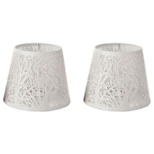 2X Small Lamp Shade, Metal Lampshade with Pattern of Trees for Table Chandelier Wall Lamp White