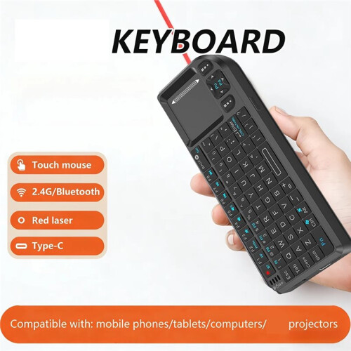 Wireless   Keyboard with Red Laser Touch Mouse Multifunctional 2.4G Keyboard for Ios Windows Android 1