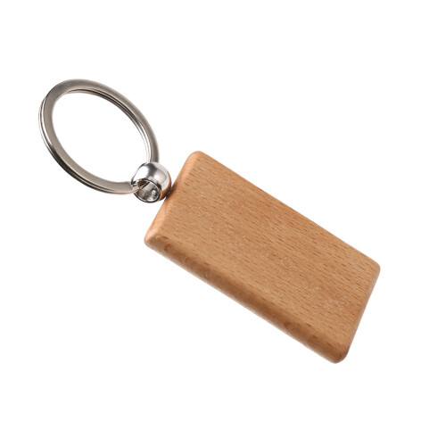 300 Blank Wooden Keychain Rectangular Engraving Key ID Can Be Engraved DIY 1