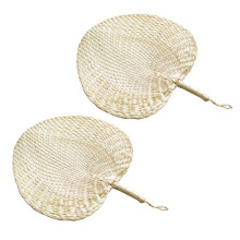 2X Cool Baby Mosquito Repellent Fan Summer Manual Straw Hand Fans Leaf