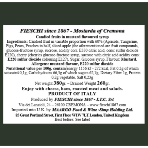FIESCHI Mixed fruit Mostarda of Cremona 380g 1