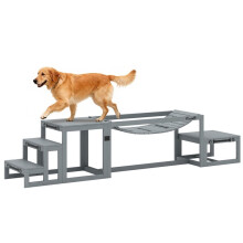 Set di agilità per cani composto da 3 pezzi: ponte, scale e piattaforma, attrezzatura di addestramento in legno.
