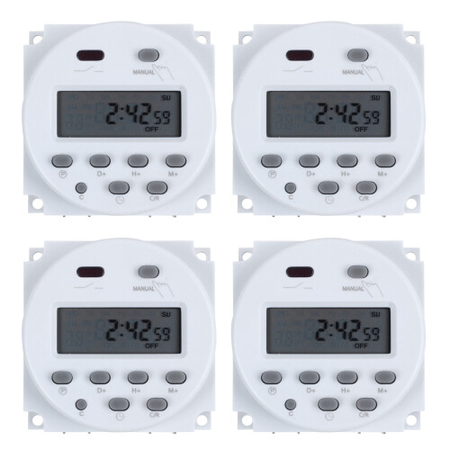 4X  12V Digital LCD Power Programmable Timer   Relay 16A Amps