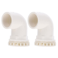 2St PVC Visserpentuinbocht Connector Aquariumpijp Anti-Corrosie Wit