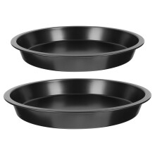 2St Zwarte Koolstofstaal Pizza Pan Multifunctioneel Voor Thuisgebruik