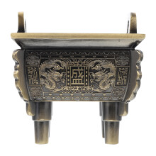Compact Golden Zinc Alloy Incense Burner Met Artistiek Design