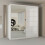 MN Furniture High Gloss Sliding Mirrored Wardrobes White 200cm 1