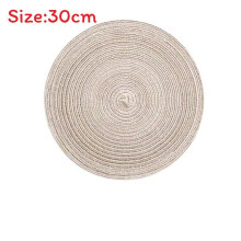 (Beige)Rattan Woven Coasters With Heat Resistant Cotton Placemats For Kitchen Lounge