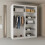 MN Furniture High Gloss Sliding Mirrored Wardrobes White 180cm 2