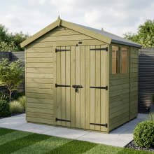 8 x 6 Apex Shed Tanalised (Double Door, With Windows)