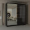 MN Furniture High Gloss Sliding Mirrored Wardrobes Black 150cm 1