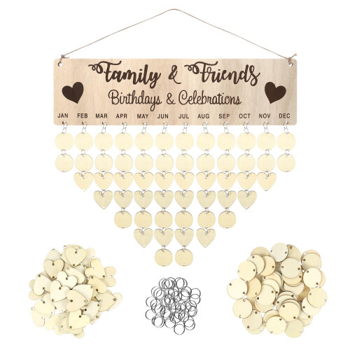 1Set Wandkalender DIY Beige Met Datumherinnering Voor Thuis