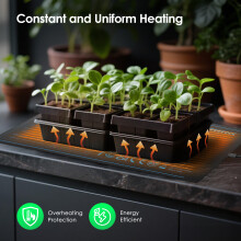 Seedling Heating Mat with Digital Thermostat and NTC Probe 30W Warming Mat Waterproof Heat Mat