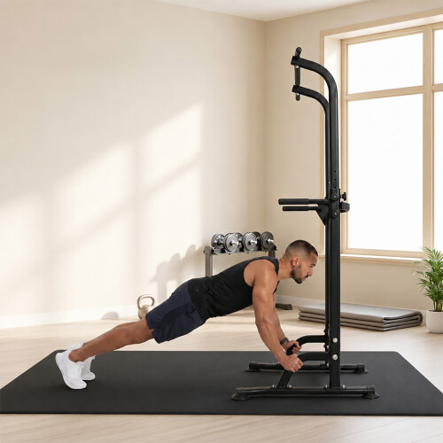Centra Pull Up Station, 9-Height Adjustable, 150kg Carbon Steel, Black