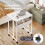 Levede Folding Computer Desk Extandable Table with Storage Shelf Wheeled Compact 5