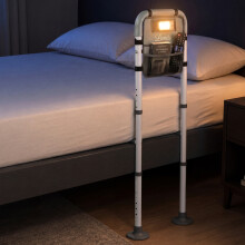 Levede Adjustable Bed Rail with LED Sensor Light Storage Pocket Bed Handle Guard