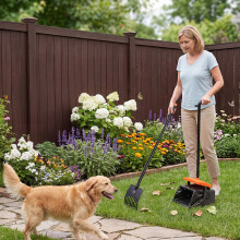 Skylos Pooper Scooper Pet Waste Collector 120cm Handle with Rake 35 Waste Bags