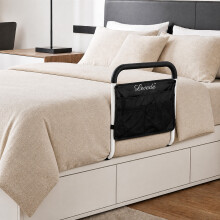 Levede Bed Rails Adjustable Heights Storage Pocket Assist Support Side Railings