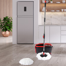 Spin Mop Bucket Set 360 Degree Stainless Steel Rotating Wet Dry Black
