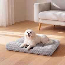 SKYLOS Small Dog Bed Soft Rose Velvet Non-Slip Pet Crate Keneel Mattress Mat