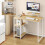 (White) Levede Ergonomic Computer Desk w/ Storage Shelves 1