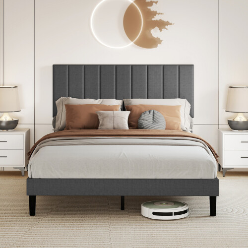 Levede King Upholstered Soft Foam Bed Frame