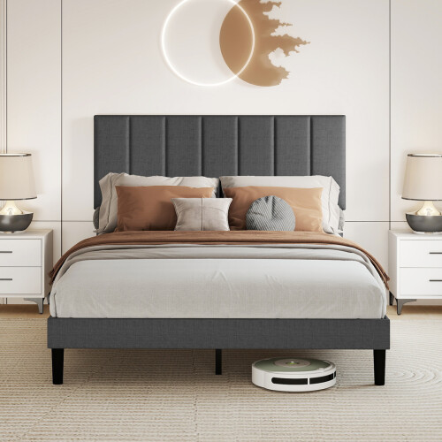 Levede Small Double Soft Foam Linen Bed Frame