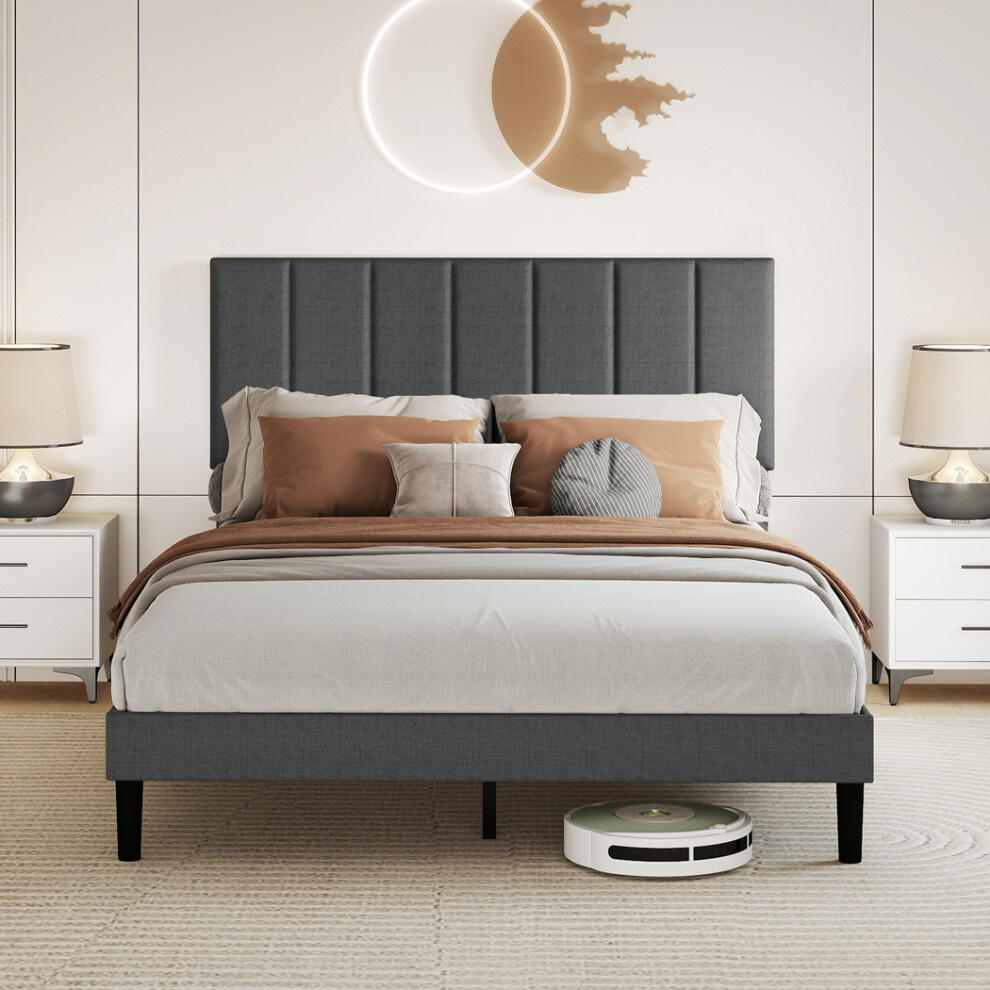 Levede Small Double Soft Foam Linen Bed Frame