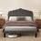 Levede Small Dbl Scalloped Linen Bed Frame Grey 1