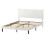 Levede Double Bed Frame with Upholstered Headboard Velvet Foam White Fabric 9