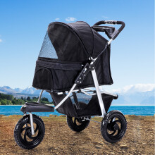 Skylos Pet Stroller Pram Dog Carrier Trailer Strollers 3 Wheels Foldable Large