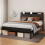 Levede Double Linen Bed Frame LED Charging Storage 1