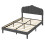 Levede King Scalloped Linen Upholstered Bed 9