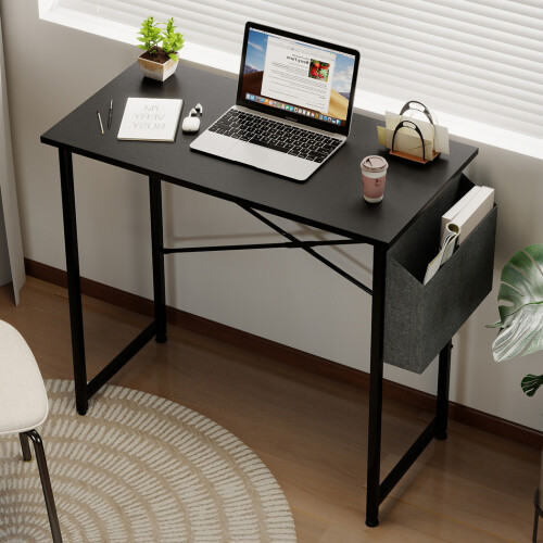 Levede 80cm Black Computer Desk w/ Storage Bag