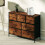 Levede 7-Drawer Fabric Dresser Rustic Brown 1