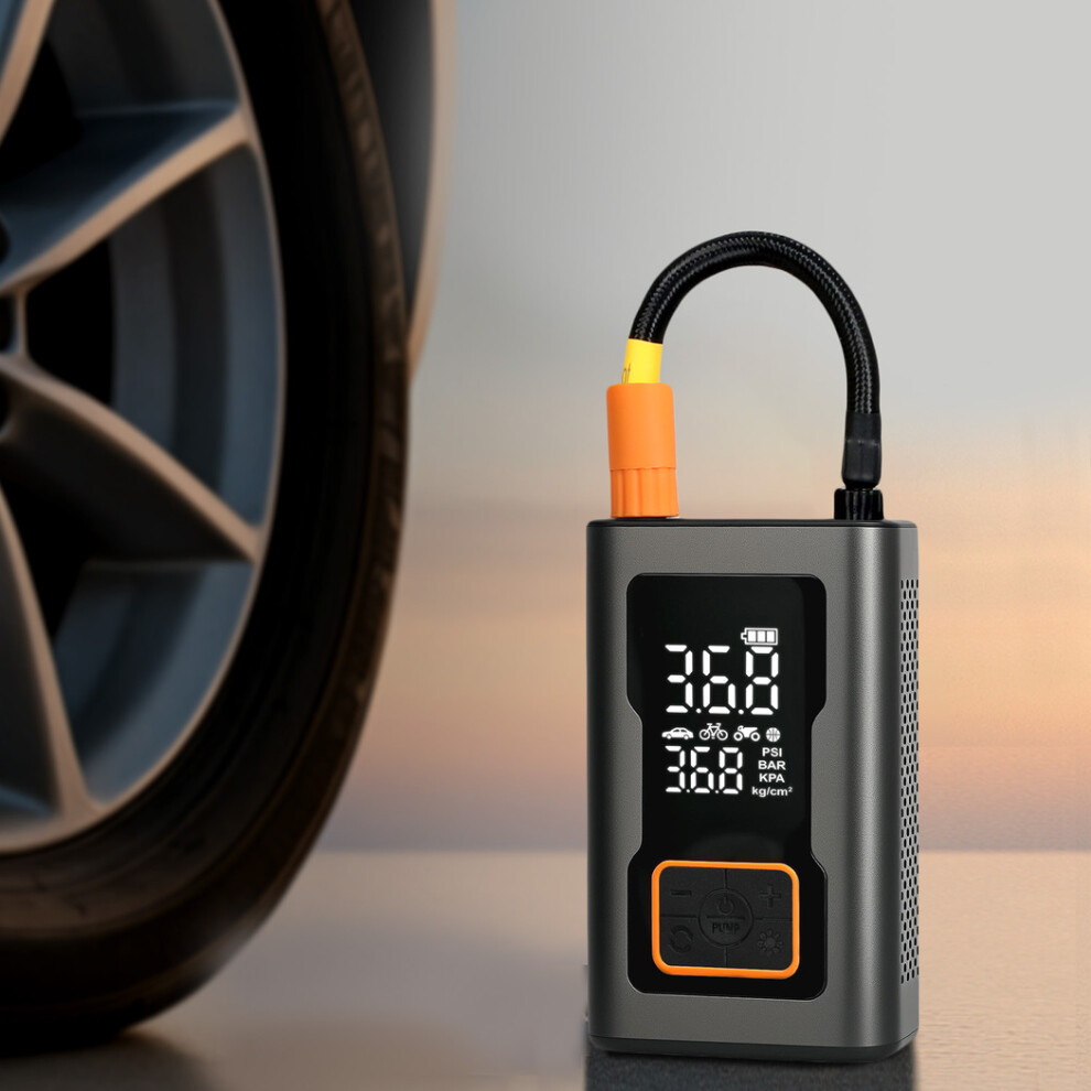 Car Tyre Inflator Air Compressor, Portable USB Rechargeable Electric Bike Pump 150 PSI, Tyre Pump Digital Values Display, for Car, Bike, Motorbike, Ball - Image 2